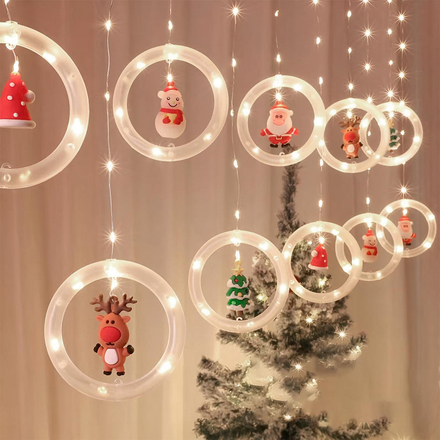 luces alumbrados de navidad  cortina aro