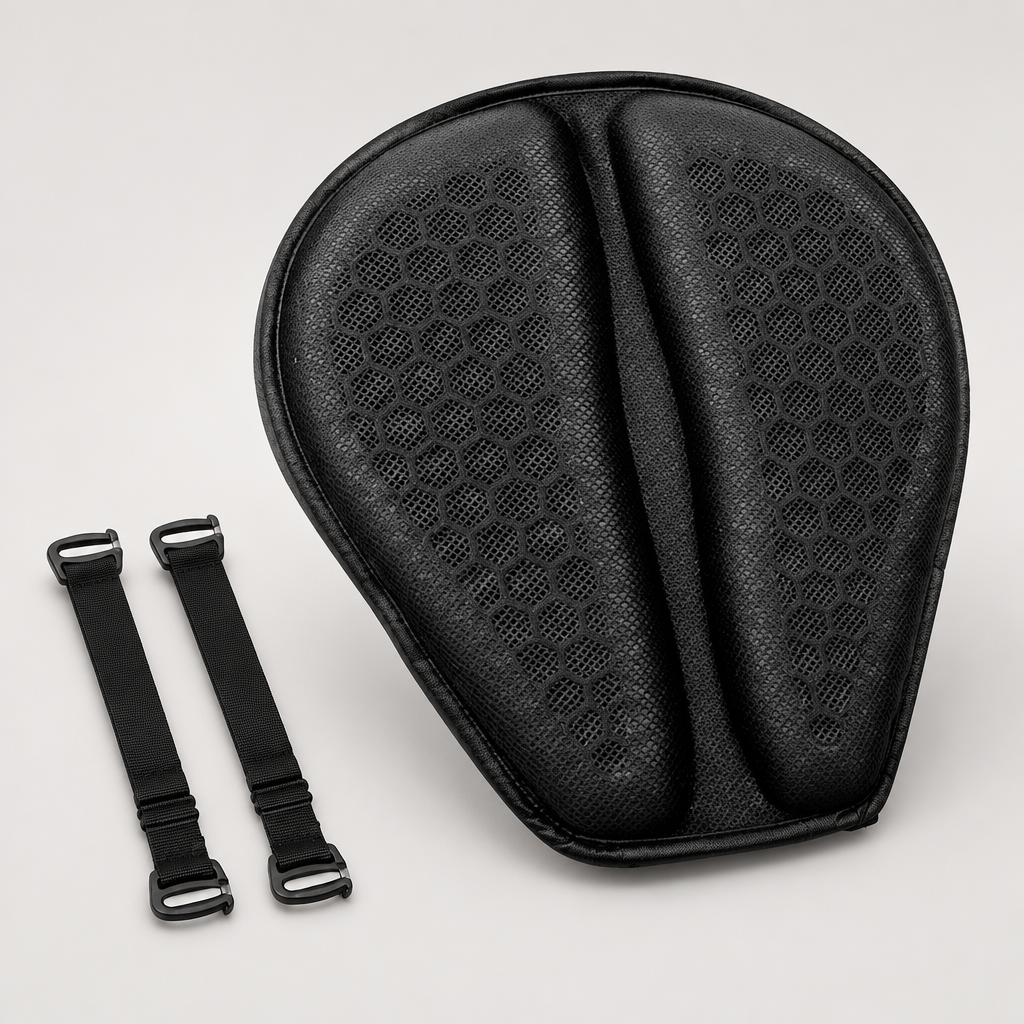 Cojín de gel para moto con correas ajustables