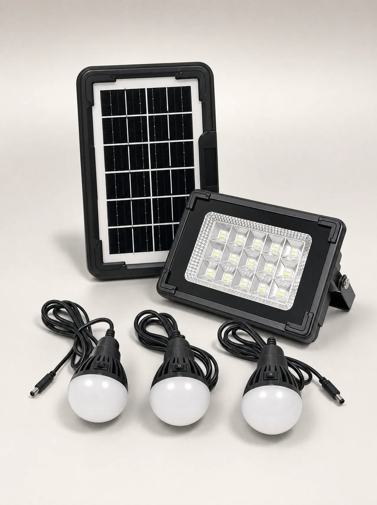 Kit Reflector Solar 50W — 3 Bombillos LED